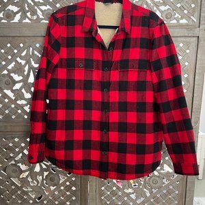 Eddie Bauer Sherpa Jacket XL Red Buffalo Check
